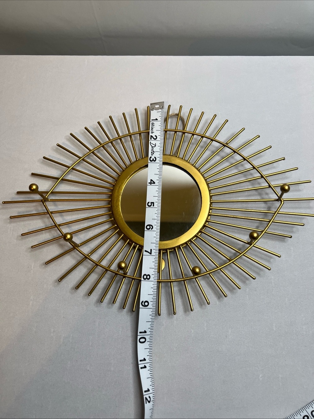 Cost Plus World Market Gold Eye-Shaped Sunburst Mirror Jewelry Holder - Picture 5 of 8